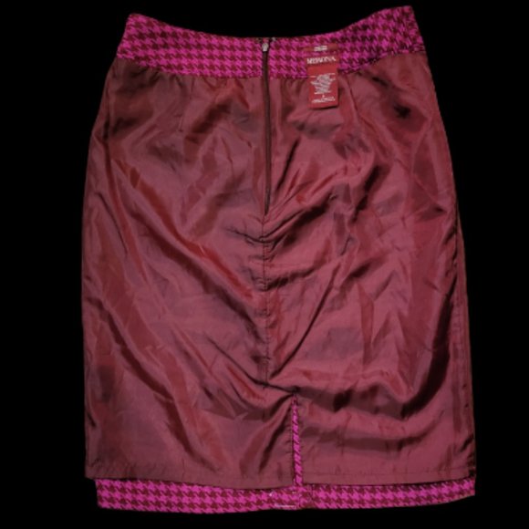 Vintage Magenta Houndstooth Merona Pencil Skirt Size 4 - Picture 9 of 15